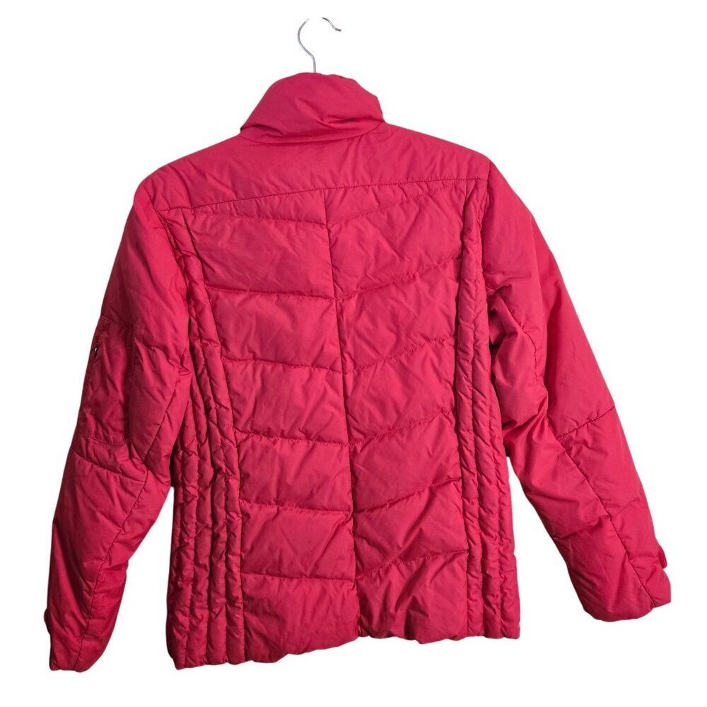 Lands' End Red Down Puffer Jacket Mock Neck Double Zip Ski Snowboard Size S - Picture 3 of 12